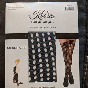 Kixie's fish net thigh high stocking